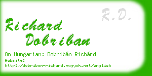richard dobriban business card